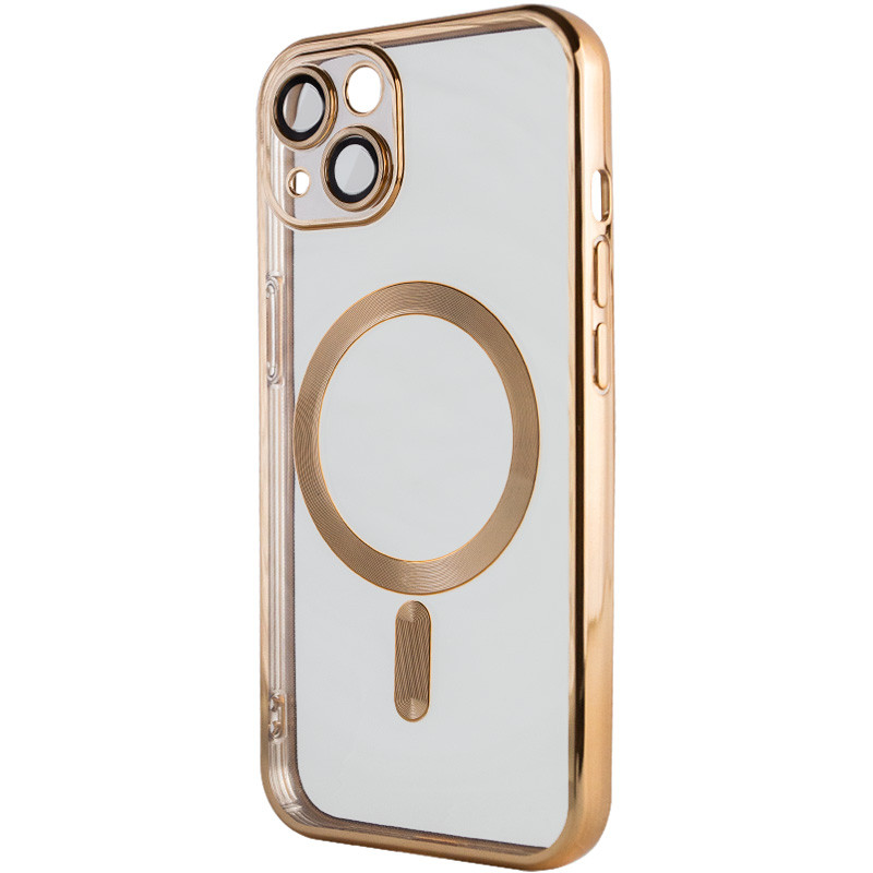 Фото TPU чохол Fibra Chrome with Magnetic safe на Apple iPhone 13 (6.1") (Gold) на vchehle.ua