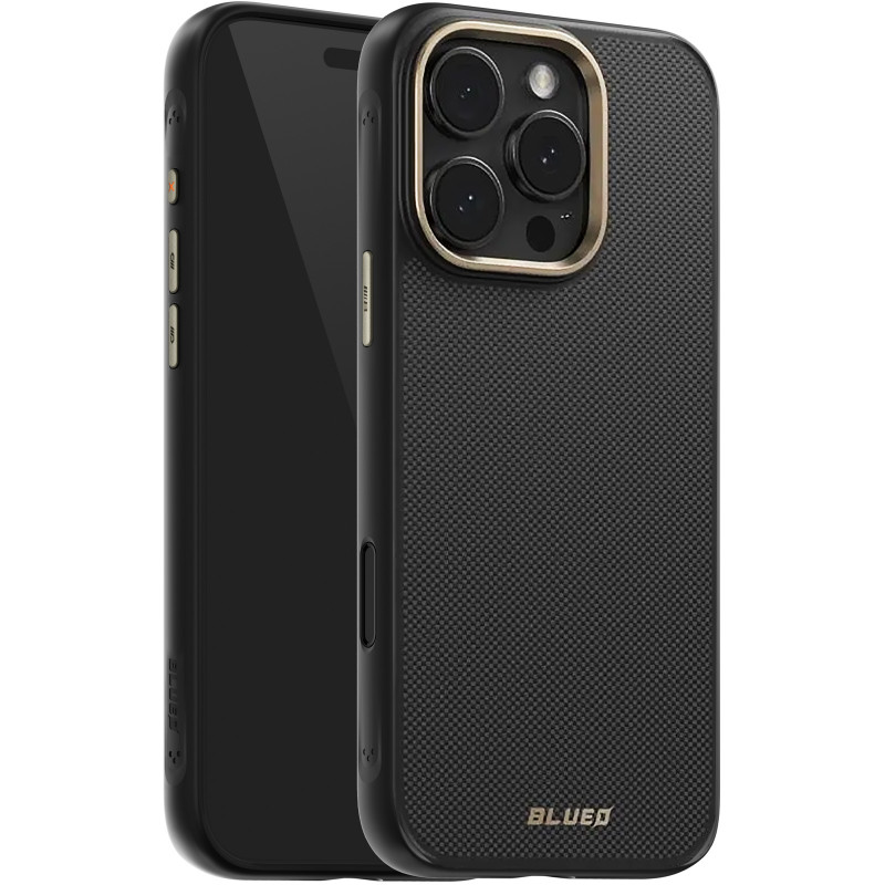 TPU+PC чохол Blueo Aramid Fiber with Magnetic Fit на Apple iPhone 16 Pro Max (6.9") (Black)