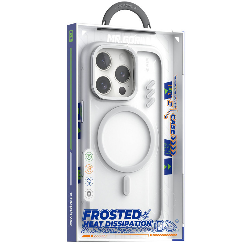 Фото TPU+PC чохол Blueo Frosted Heat Dissip. with Magnetic Fit на Apple iPhone 16 Pro Max (6.9") (Білий / White) на vchehle.ua
