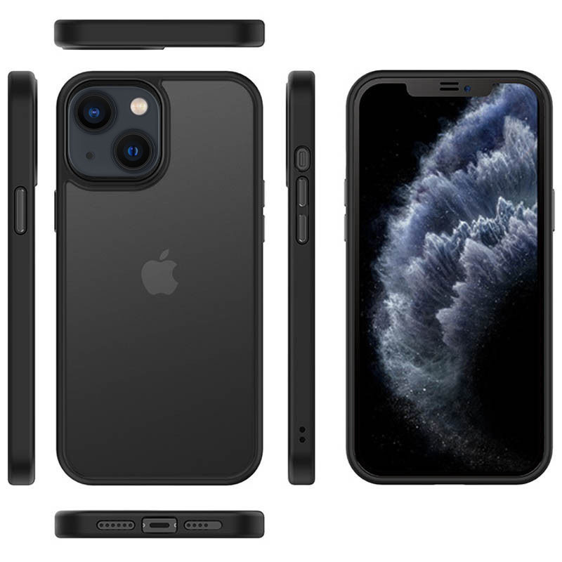 TPU+PC чехол Metal Buttons для Apple iPhone 13 (6.1") (Черный / Black) в магазине vchehle.ua
