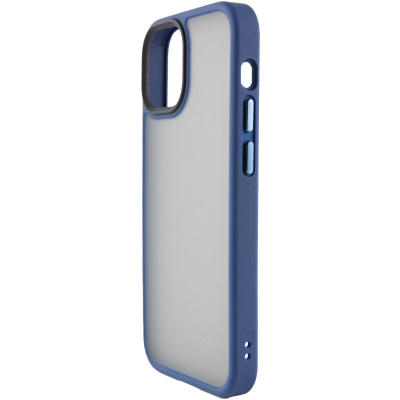 Фото TPU+PC чохол Metal Buttons на Apple iPhone 13 / 14 (6.1") (Синій / Navy Blue) в маназині vchehle.ua