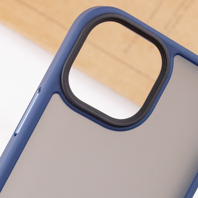 Купити TPU+PC чохол Metal Buttons на Apple iPhone 13 / 14 (6.1") (Синій / Navy Blue) на vchehle.ua