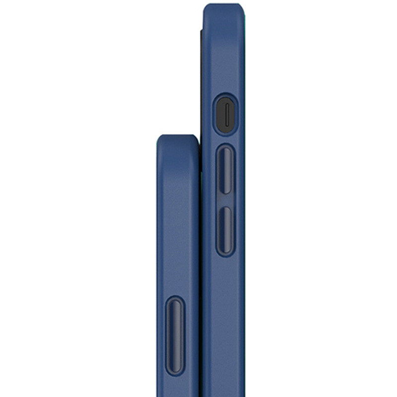 Фото TPU+PC чехол Metal Buttons with Magnetic Safe для Apple iPhone 13 (6.1") (Синий / Navy Blue) в магазине vchehle.ua