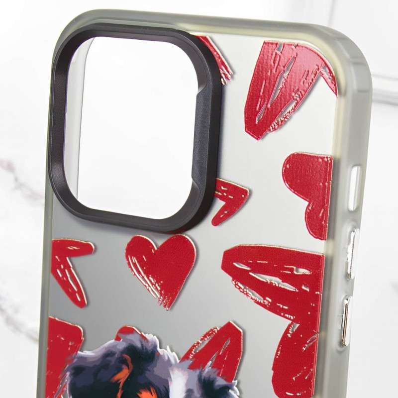 Купити TPU+PC чохол TakiTaki Love magic glow для Apple iPhone 15 (6.1") (Lovely dog / Black) на vchehle.ua