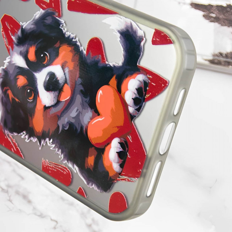 Замовити TPU+PC чохол TakiTaki Love magic glow для Apple iPhone 15 (6.1") (Lovely dog / Black) на vchehle.ua