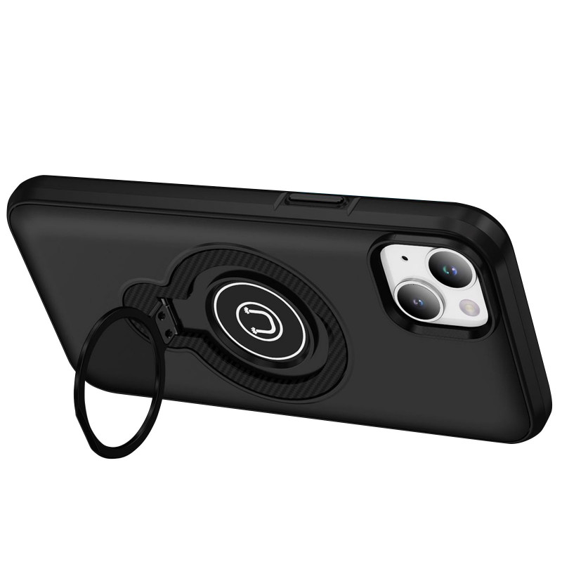 Фото TPU+Textured PC Magnet для Apple iPhone 13 / 14 (6.1") (Black) на vchehle.ua
