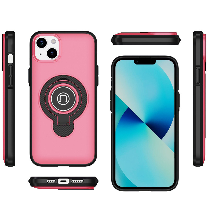 TPU+Textured PC Magnet для Apple iPhone 13 / 14 (6.1") (Pink) в магазине vchehle.ua