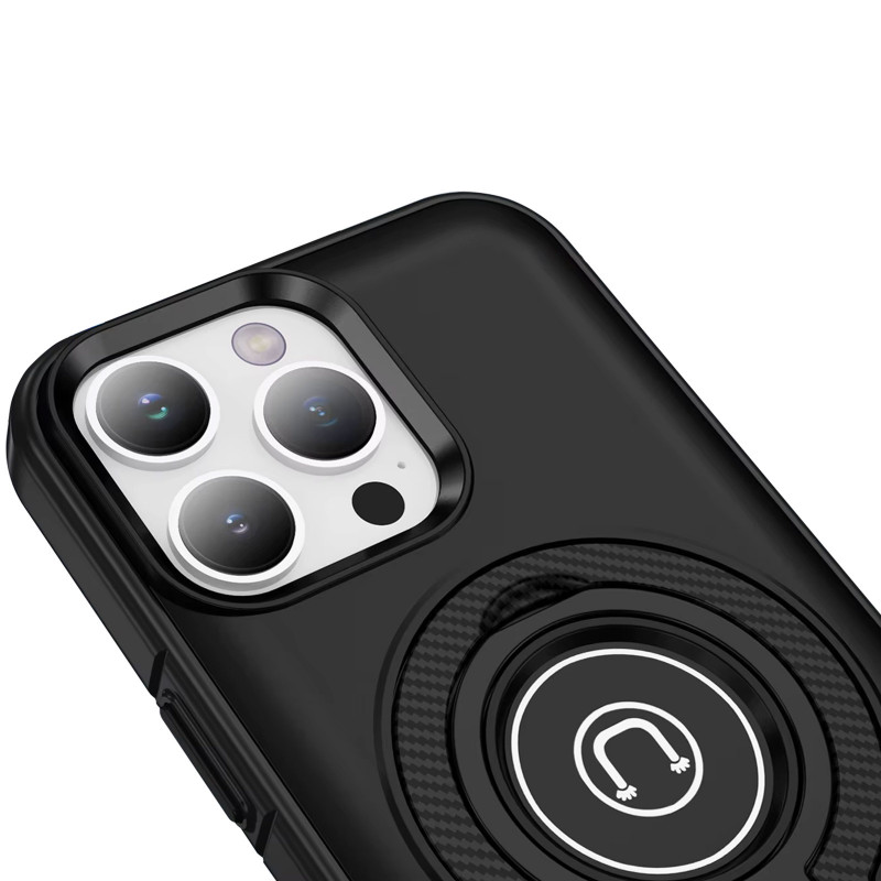 Фото TPU+Textured PC Magnet для Apple iPhone 14 Pro Max (6.7") (Black) в магазине vchehle.ua
