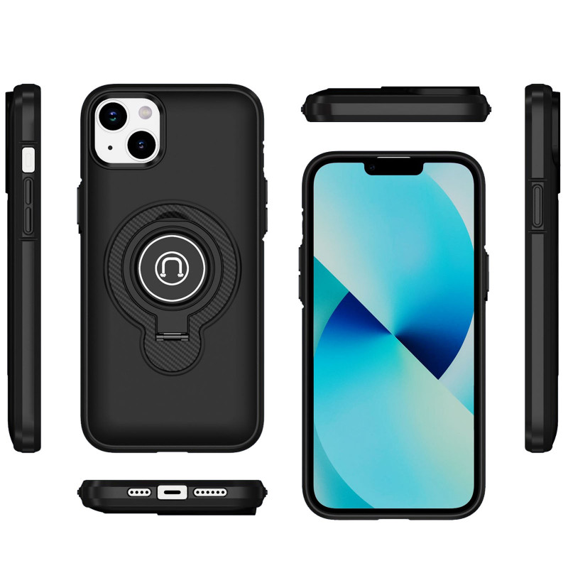 TPU+Textured PC Magnet для Apple iPhone 15 (6.1") (Black) в магазине vchehle.ua