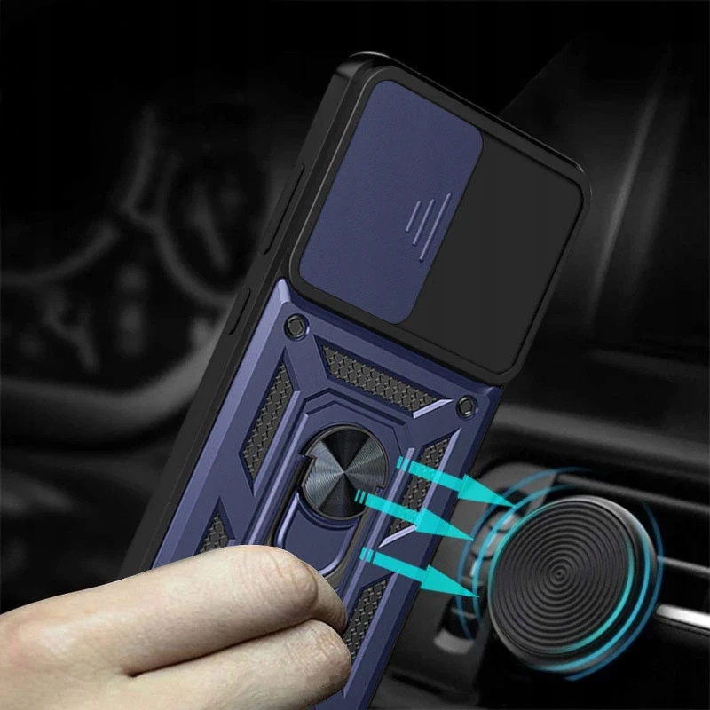 Фото Ударостійкий чохол Camshield Serge Ring на Xiaomi Poco X7 Pro (Синій) на vchehle.ua