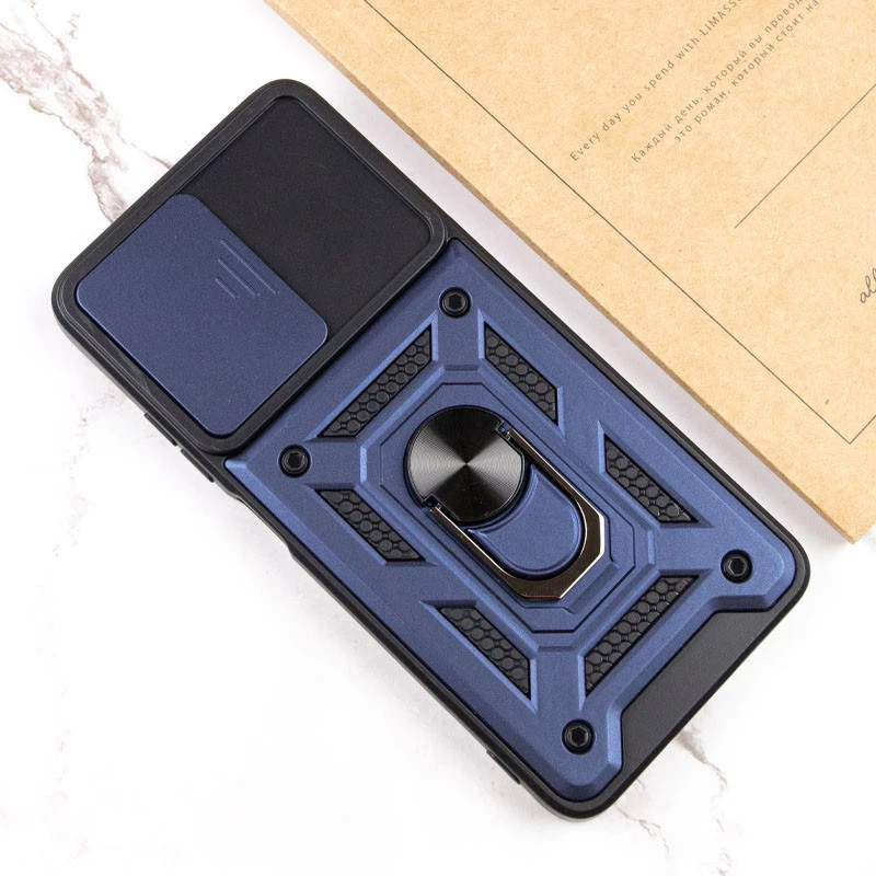 Фото Ударостійкий чохол Camshield Serge Ring на Xiaomi Poco X7 Pro (Синій) в маназині vchehle.ua