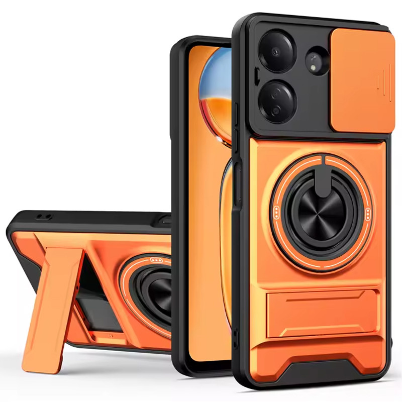 Удароміцний чохол Camshield StandRing case на Xiaomi Redmi 13C / Poco C65 (Orange)
