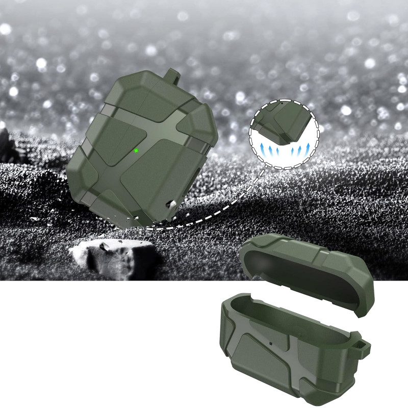 Фото Ударопрочный футляр Titan Armor для наушников Airpods Pro 2 / Pro (Green) на vchehle.ua