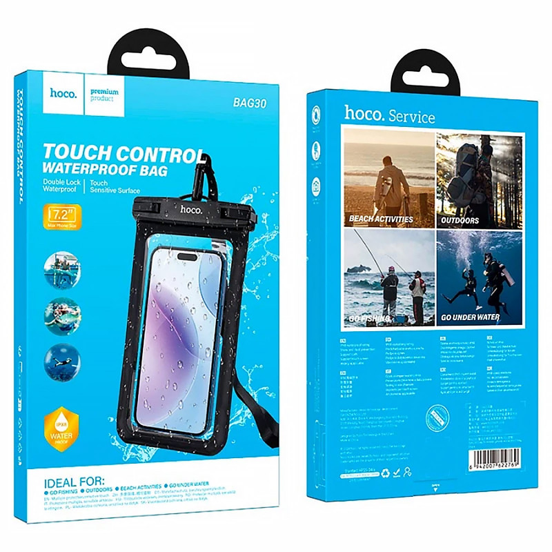 Фото Водонепроницаемый универсальный чехол Hoco BAG30 Depth (Black) в магазине vchehle.ua