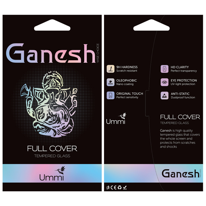 Фото Защитное стекло Ganesh (Full Cover) для Apple iPhone 16 Pro Max (6.9") (Черный) в магазине vchehle.ua