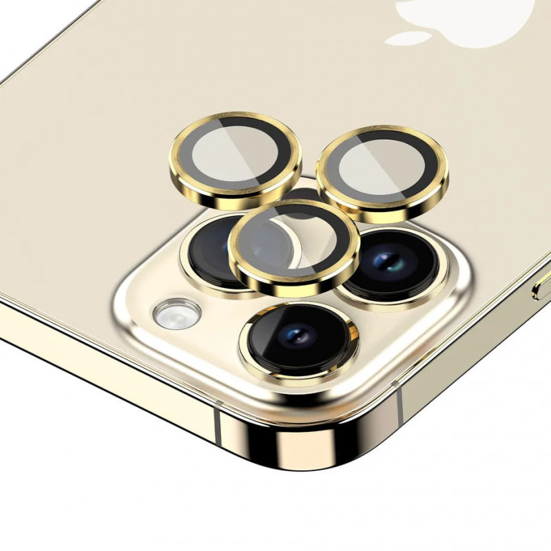 Фото Захисне скло Metal Classic на камеру (в упак.) на Apple iPhone 12 Pro / 11 Pro / 11 Pro Max (Золотий / Gold) в маназині vchehle.ua