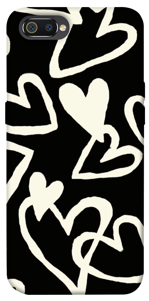Чохол Black and white hearts для Realme C2