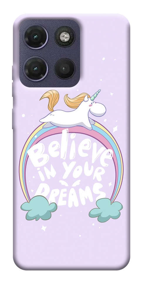 Чохол Believe in your dreams unicorn для Motorola Moto G17