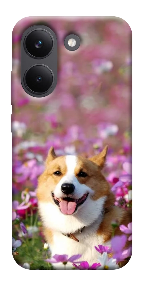 Чехол Корги в цветах для Xiaomi Poco X8 Pro