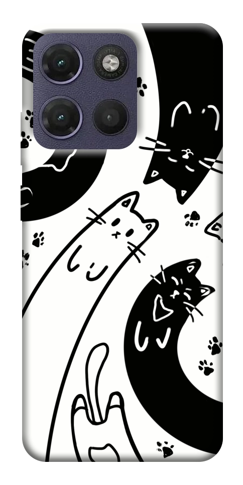 Чохол Чорно-білі коти для Motorola Moto G17