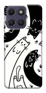 Чохол Чорно-білі коти для Motorola Moto G17