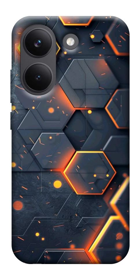 Чехол Burning hex pattern для Xiaomi Poco X8 Pro