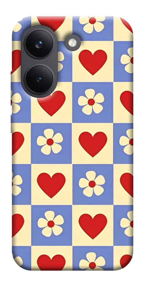 Чехол Сердечки-цветочки для Xiaomi Poco X8 Pro