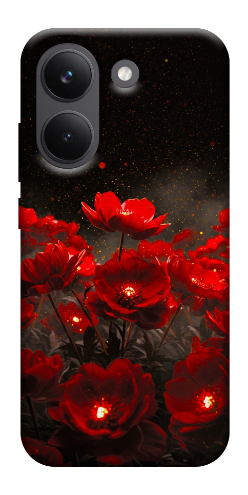 Чехол Burning flowers для Xiaomi Poco X8 Pro