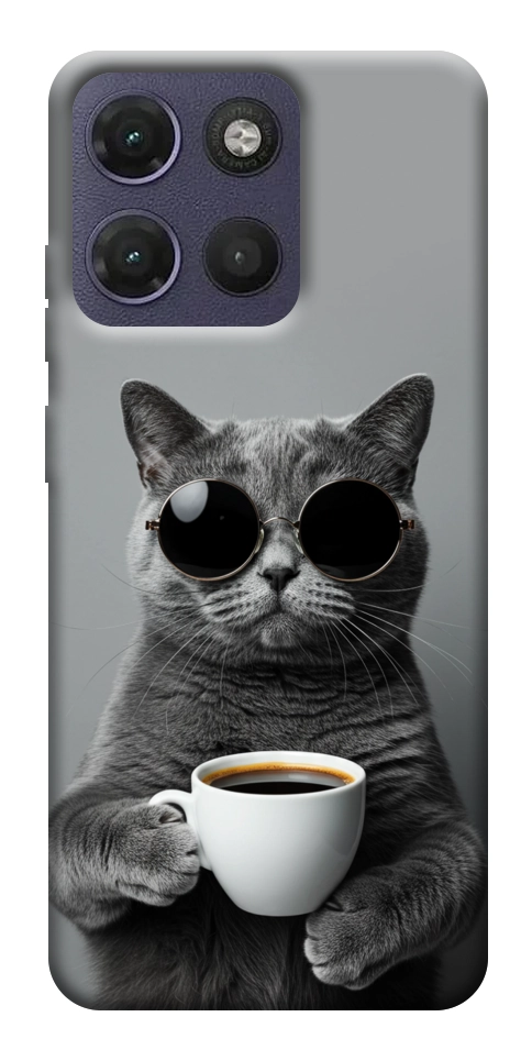 Чохол Grey cat coffee для Motorola Moto G17
