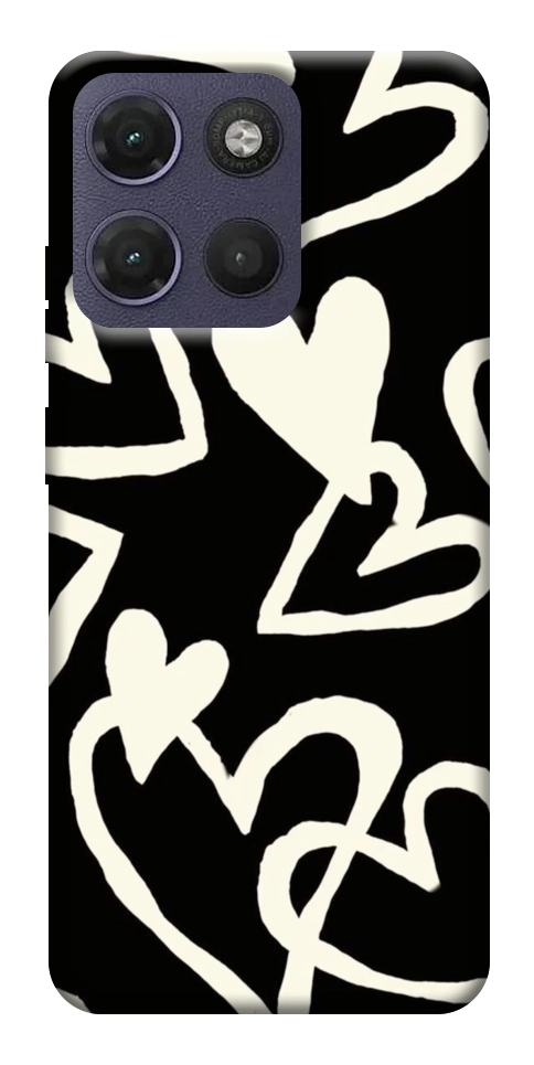Чохол Black and white hearts для Motorola Moto G17