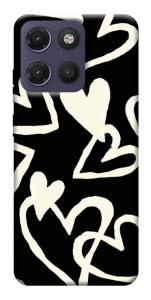 Чохол Black and white hearts для Motorola Moto G17