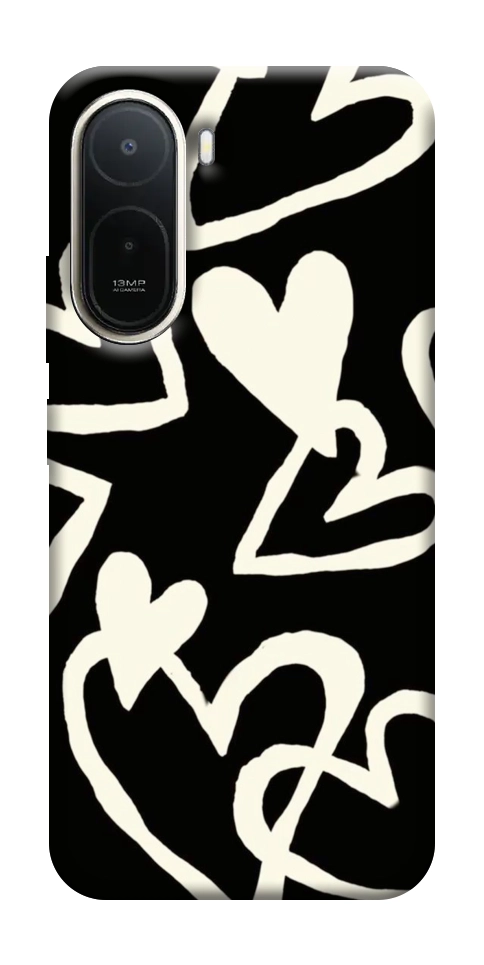 Чехол Black and white hearts для Xiaomi Redmi A7 Pro 4G