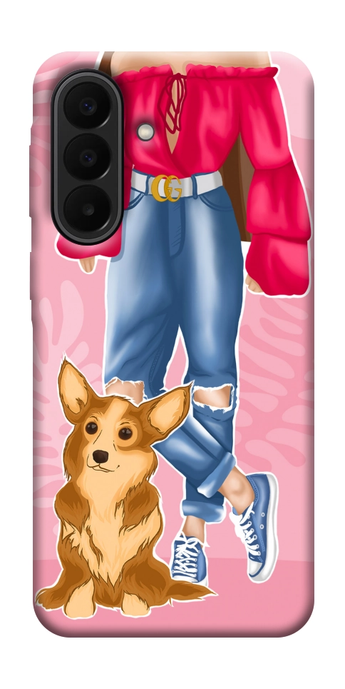 Чехол Girl and corgi для Galaxy A27