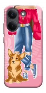Чехол Girl and corgi для Xiaomi Poco X8 Pro