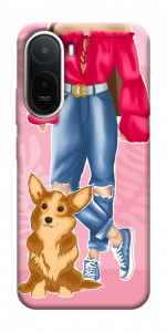 Чохол Girl and corgi для Xiaomi Redmi A7 Pro 4G
