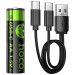 Аккумуляторные батарейки Hoco JA3 (AA) Energy 2 pcs (Black)