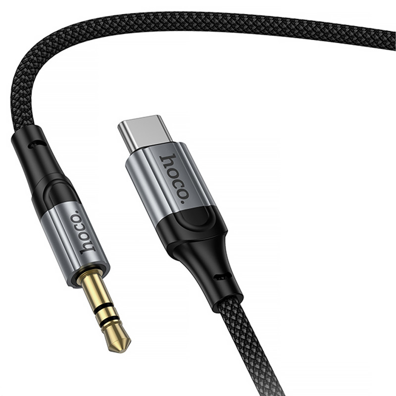 Аудио кабель Aux Hoco UPA33B Nuevo (Type-C to AUX 3.5mm) (1.5m) (Black) в магазине vchehle.ua