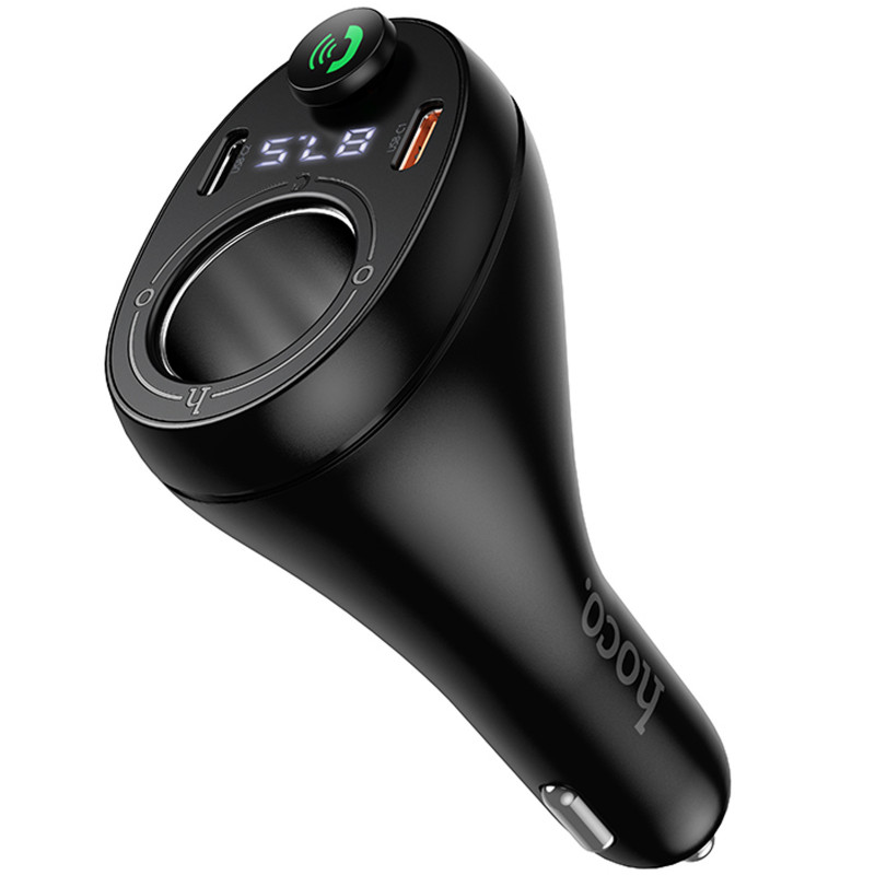 Фото АЗП FM модулятор Hoco E88 Star cigarette lighter+PD20W+QC3.0 total 120W (2USB-C) (Black) на vchehle.ua