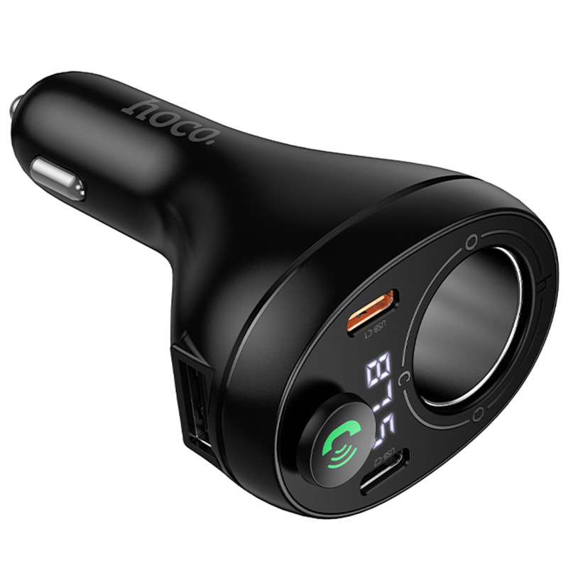 Купити АЗП FM модулятор Hoco E88 Star cigarette lighter+PD20W+QC3.0 total 120W (2USB-C) (Black) на vchehle.ua