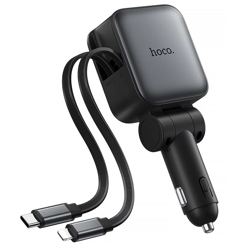 АЗП Hoco Z67A Triunfar PD45W+QC3.0 повний 60W з retractable cables (1USB-A/2C/1L)