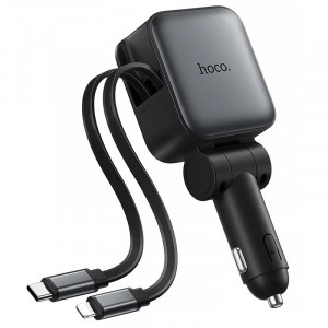 АЗУ Hoco Z67A Triunfar PD45W+QC3.0 total 60W with retractable cables (1USB-A/2C/1L)
