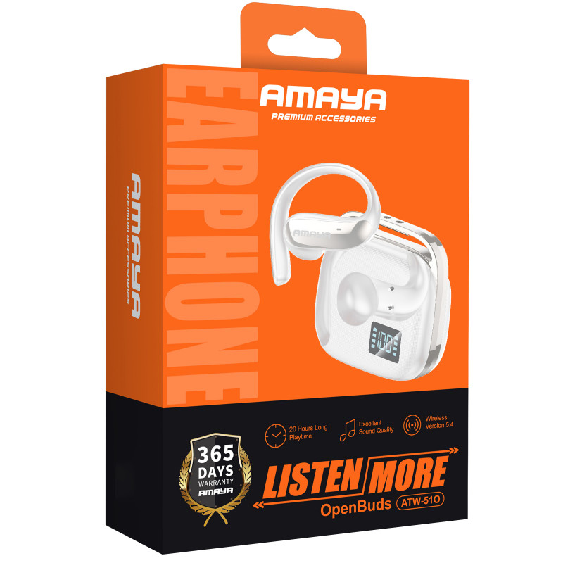 Фото Бездротові TWS навушники Amaya ATW-51O (White) на vchehle.ua