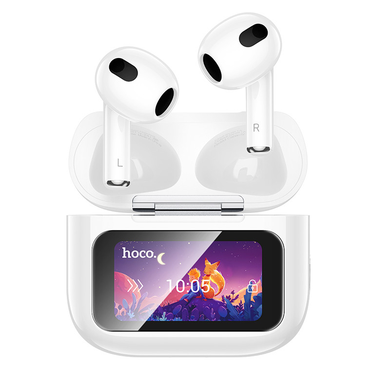 Фото Бездротові TWS навушники Hoco EW81 Elegant with Touch Screen ANC (White) в маназині vchehle.ua