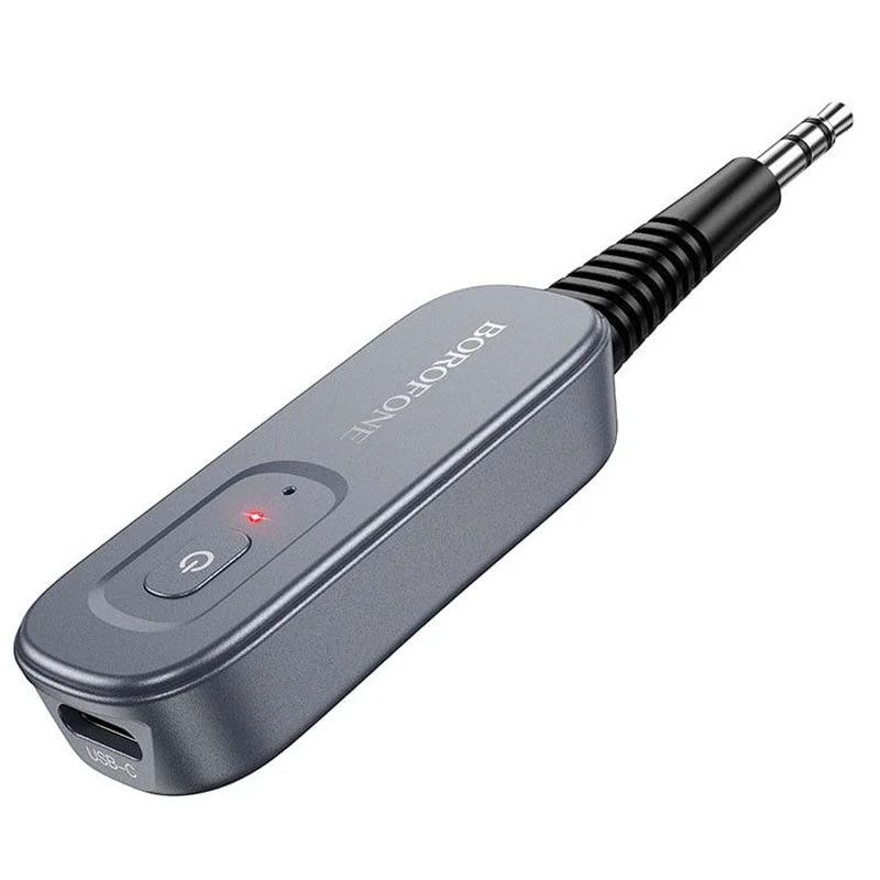 Фото Bluetooth AUX аудіо ресивер/трансмітер Borofone BC51 Clear way (AUX 3.5mm) (Metal gray) на vchehle.ua