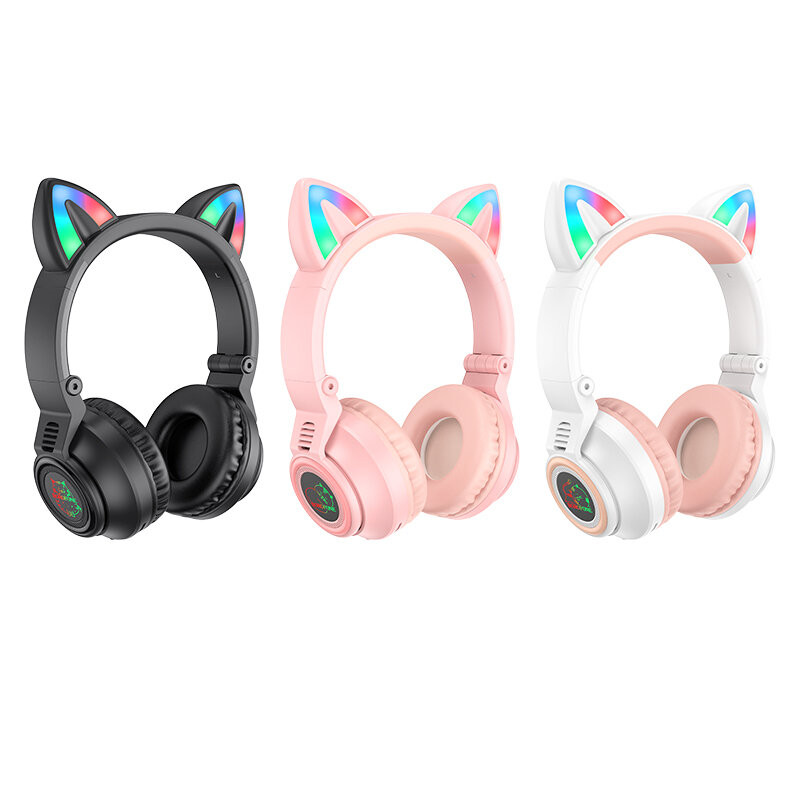 Накладные беспроводные наушники Borofone BO18 Cat ear