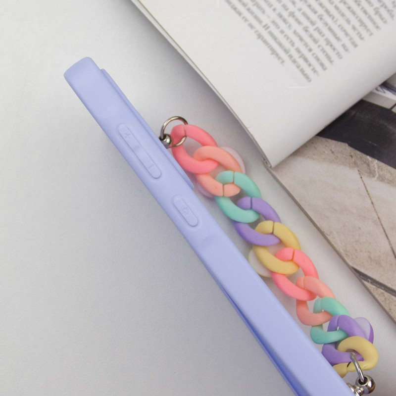Купити Чохол Chained Heart з підвісним ланцюжком на Samsung Galaxy A56 5G (Lilac Blue) на vchehle.ua