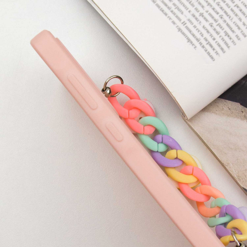 Купити Чохол Chained Heart з підвісним ланцюжком на Samsung Galaxy A56 5G (Pink Sand) на vchehle.ua
