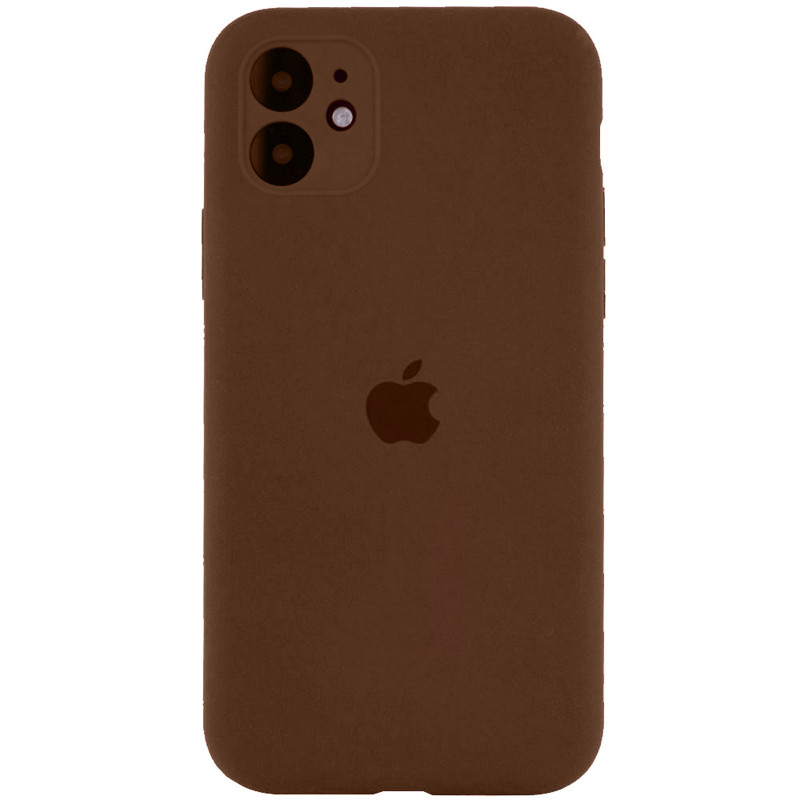 Чохол Silk Full Camera Protective (AA) на Apple iPhone 12 (6.1") (Коричневий / Brown)