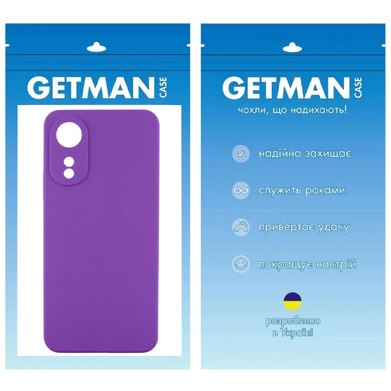 Фото Чохол TPU GETMAN Liquid Silk Full Camera на Oppo A78 4G (Фіолетовий / Purple) на vchehle.ua