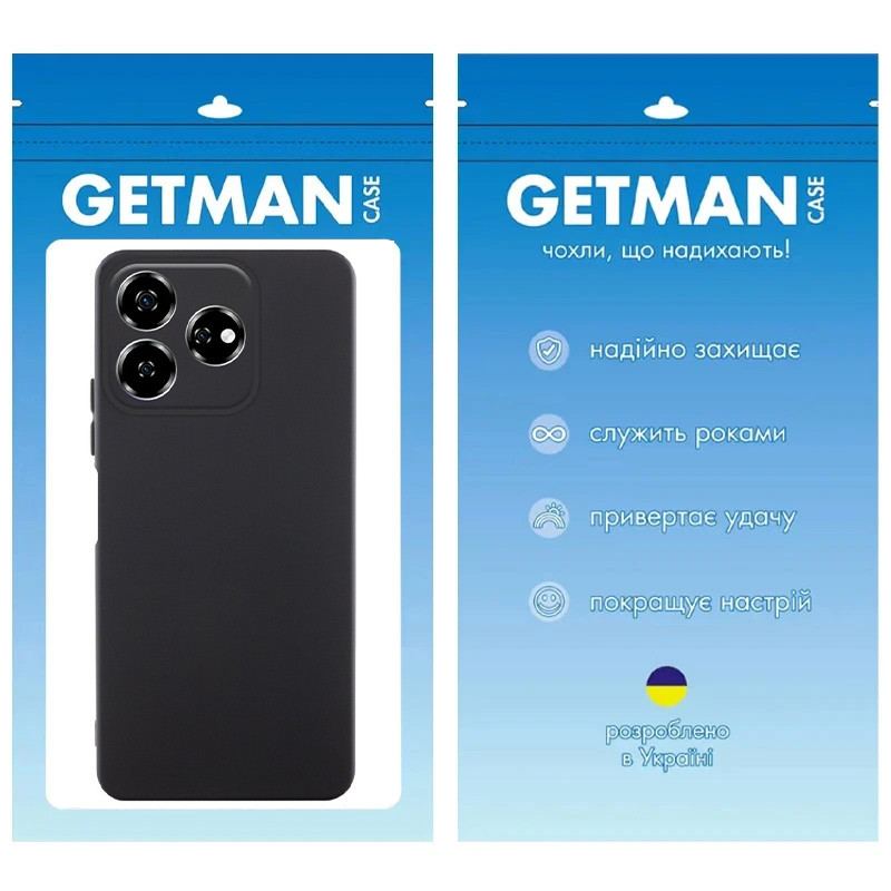 Фото Чохол TPU GETMAN Liquid Silk Full Camera на ZTE Nubia V60 (Чорний / Black) на vchehle.ua